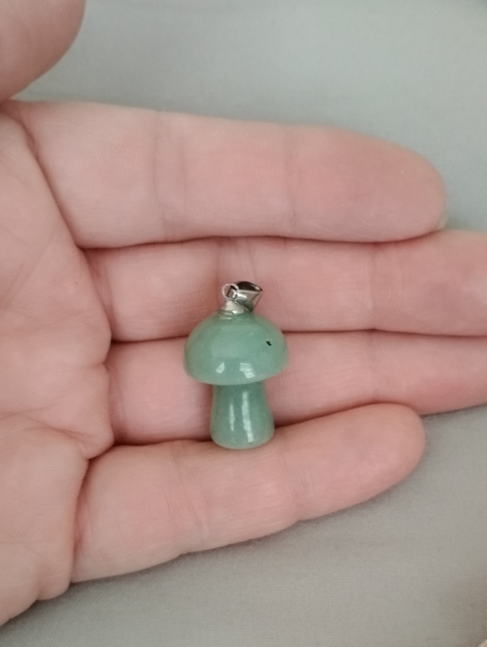 Green Jade Mushroom Pendant Charm - Women Jewelry